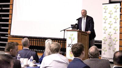 County Executive Dennis Gannon gives his final State of the County address at Northwest High School on Feb. 16.