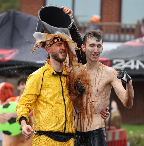 Fighters compete at the World Gravy Wrestling Championships