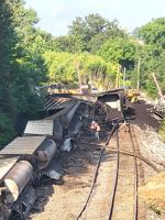 Train derailment north of Eureka causes road closure