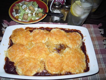 Cheddar Biscuit Barbecue Casserole