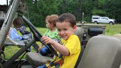 John Norrenberns, 4, of south St. Louis County, checks out a Jeep at the Touch a Truck event.