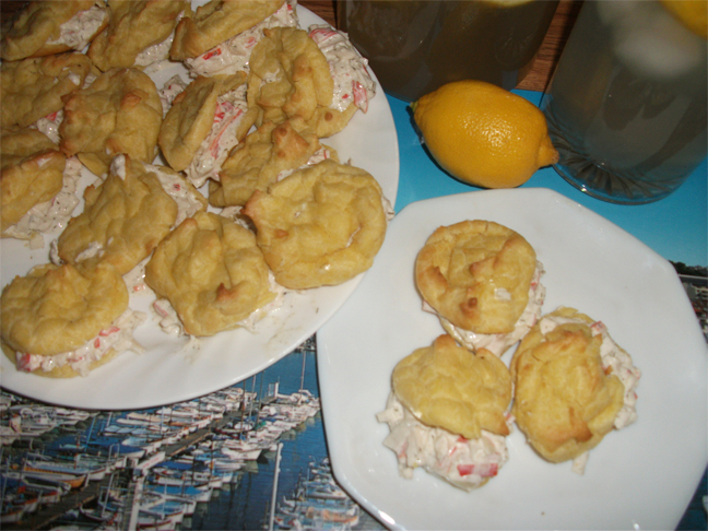 Crab-Stuffed Mini Puffs