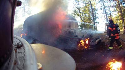 Man injured, workshop damaged by fire in De Soto area