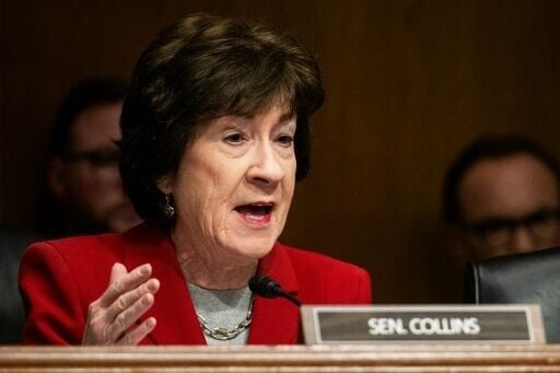 US Senator Susan Collins, Republican from Maine seen during a Senate hearing in March 2025