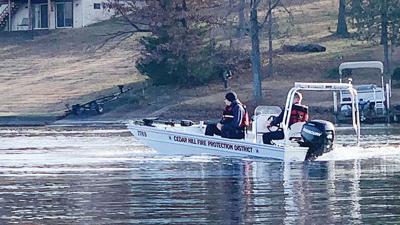 Cedar Hill Fire Protection District firefighters train on Lake Tishomingo with a new boat the Jefferson County Sheriff’s Office gifted to the district.