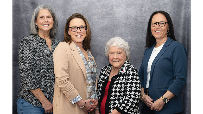 The Women of Impact award winners, from left, are Debbie Staufenbiel, Jackie Greer, Janet Monsen and Kim Byerly.