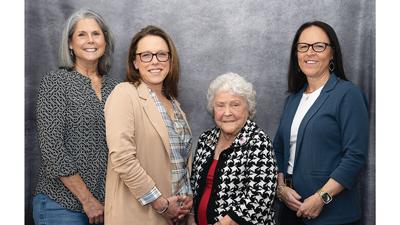 The Women of Impact award winners, from left, are Debbie Staufenbiel, Jackie Greer, Janet Monsen and Kim Byerly.