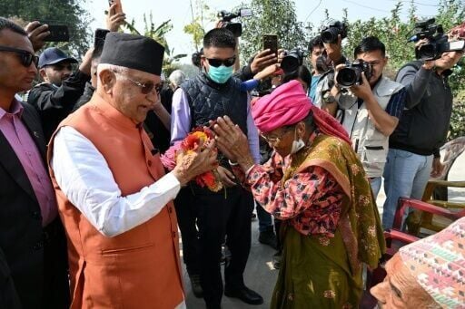 Marxist ex-prime minister KP Sharma Oli (3L) was ousted by the protests and is hoping for a return to power