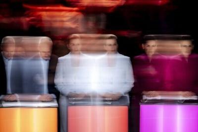 Prime Minister Mette Frederiksen (C) takes part in a debate ahead of Denmark's elections