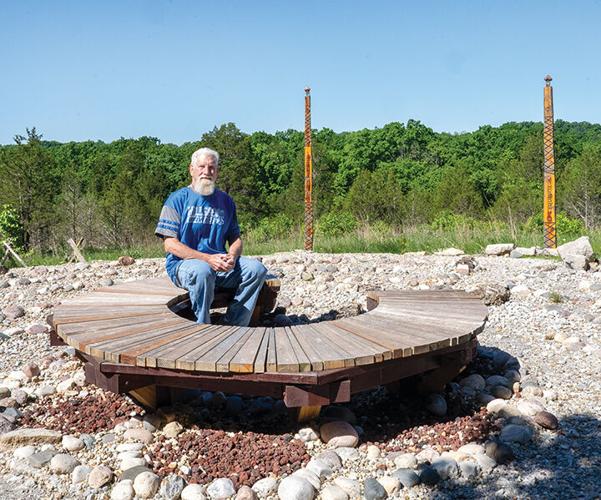 Bill Twiggs, the Hillsboro Parks and Recreation Board chairman, in the labyrinth at Hillsboro City Park.