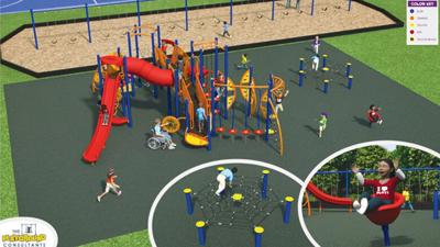 Artist rendering of the new House Springs Elementary School playground.