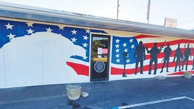 This photo of the mural, which was completed by Joel Kirk of Off the Wall Murals, was taken while the project was underway. The mural is on the side of the American Legion Post 400 in Fenton.