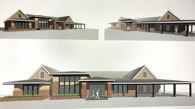 A rendering shows the exterior updates that will begin once the interior remodel of the new Exit Elite Realty building is complete.