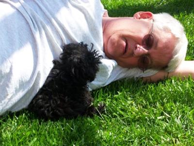 Steve Edwards of Festus, with his granddog, Chloe.