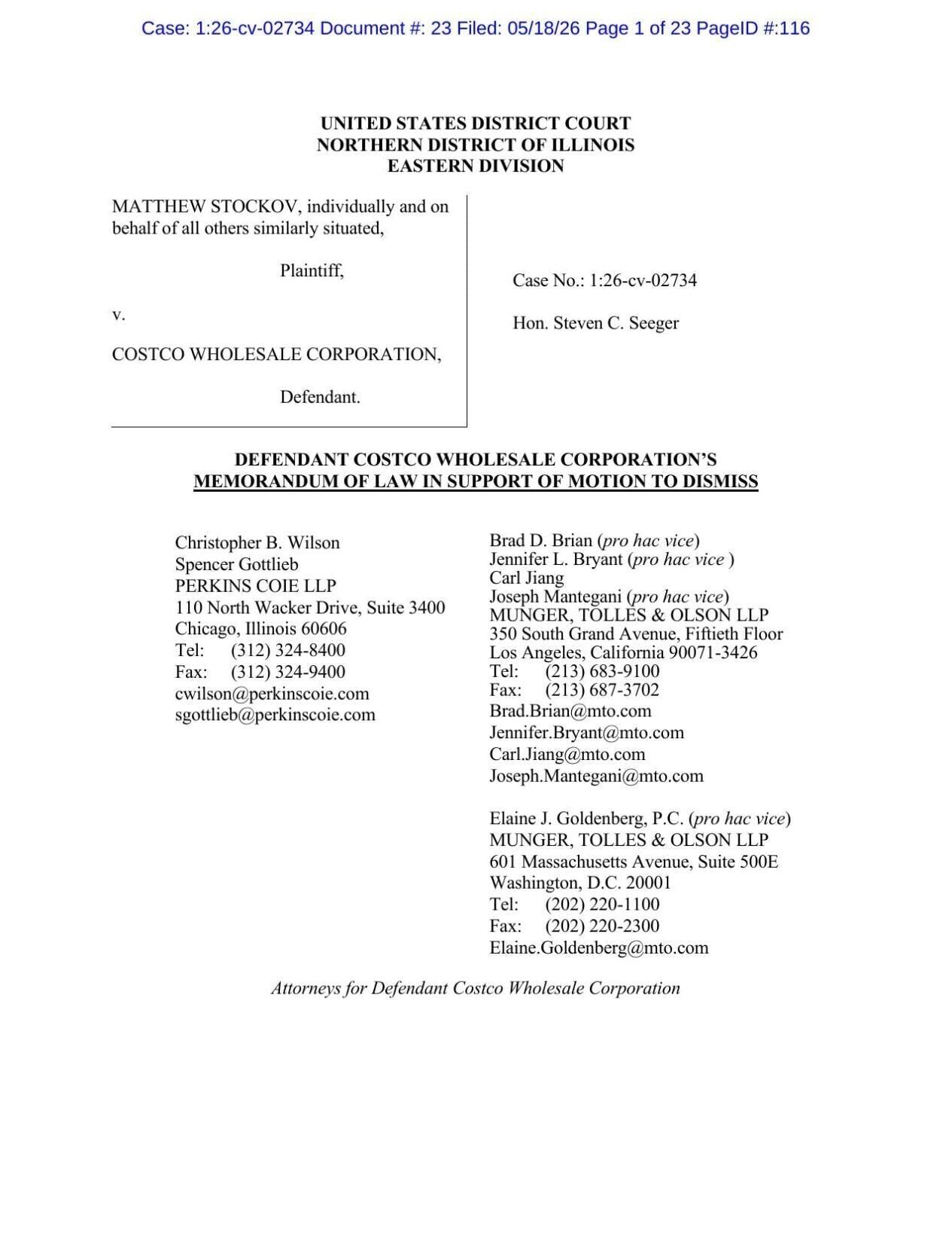 Memo in support 5-18-26