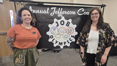 From left, Tory Ellis, a Community Based Vocational Instruction (CBVI) teacher at Hillsboro High School, and Sarah Shackelford, a post-secondary transition specialist at Fox High, organized the first Jefferson County Job Olympics on March 26 at the Fox ...