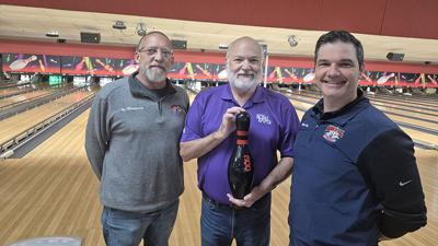 From left, Joe Markiewicz, L&S Family Entertainment food and beverage director; Terry Signaigo, former co-owner of Imperial Bowl and Crestwood Bowl; and Phillip Cox, L&S regional manager, at Imperial Bowl on July 10. L&S took over management of Imperial...