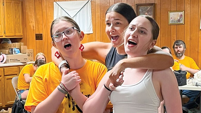 From left: Erin Bingenheimer as Hodel, Isabelle Zurcher as Tzeitel and Anna Fisher as Chava.