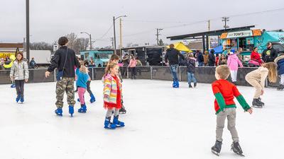 Winterfest was busy with food trucks, vendors, a petting zoo and ice skating.