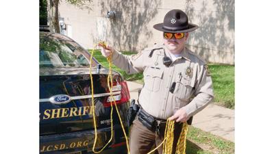 Jefferson County Sheriff’s Office Deputy Josiah Tegg has started carrying a rope with him while on duty because of frequent encounters with loose lifestock.