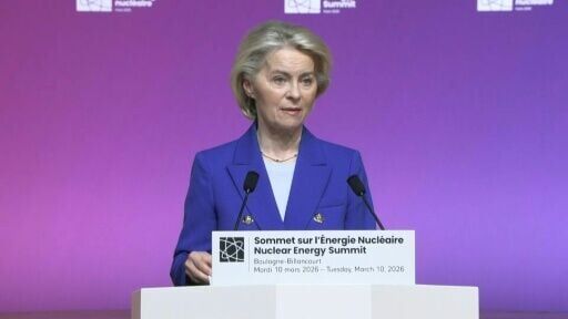 Von der Leyen announced the creation of a €200 million investment package in innovative nuclear technology.