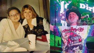 Left: Dawn Tampow, right, with her stepdaughter, Sarah (Ott) Bailey. Tampow died June 27 in a wrong-way crash on I-55 in St. Louis. Right: Ralph Morse was a fixture of the area music scene.