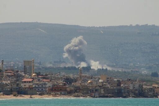 Smoke rises from the site of an Israeli airstrike in the southern Lebanese village of Qlaile