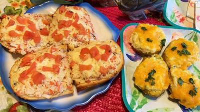 Crab-Stuffed Baked Potatoes, Crab Toast