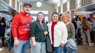 From left, Hunter Mulholland of Eureka, Erica and Terri Schrader of Imperial and Debbie Bradley of Barnhart at last year's wedding fair.