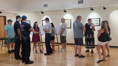 A public meeting was held Aug. 12 at Jefferson High School’s Performing Arts Center to share plans for improvements to a sharp curve on Johnson Road south of Festus.