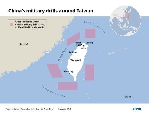 China's military drills around Taiwan