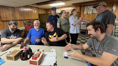 Actors rehearse for Spotlight Community Theatre's production of "The Odd Couple."