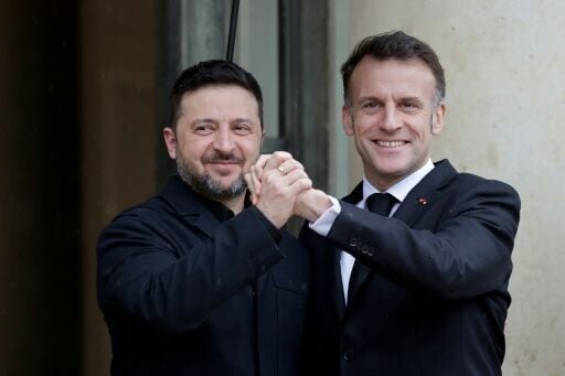 Ukraine's President Volodymyr Zelensky and his French counterpart Emmanuel Macron met Paris