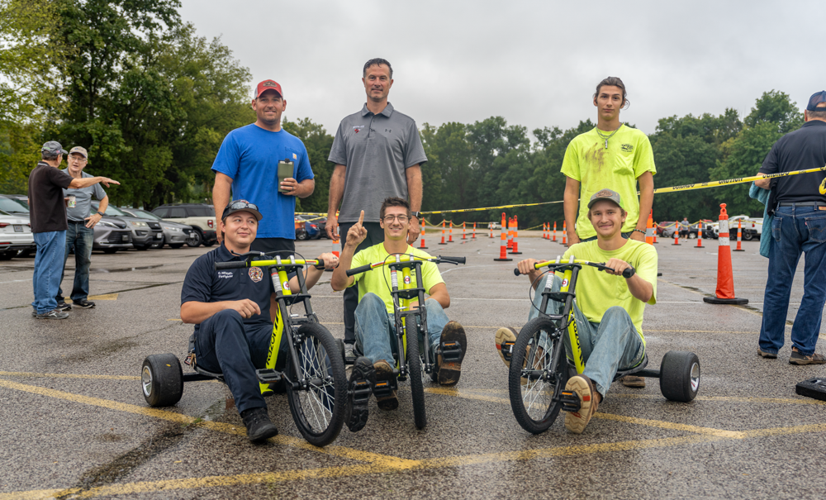 Crystal City won the Adult Big Wheel Tricycle Obstacle Course Race against the city of Festus. The racing members were Eddie Robinson, Dylan Moon, Dustin Moon, Mayor Mike Osher and Corey Nengel.