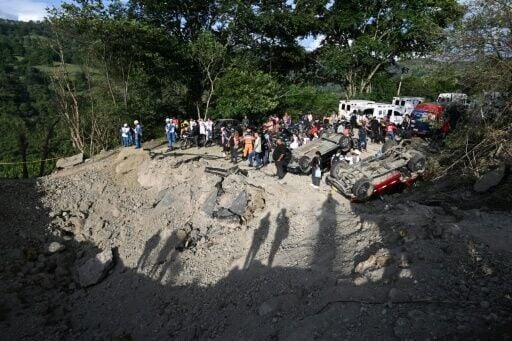 Saturday's roadside blast left a huge, gaping crater