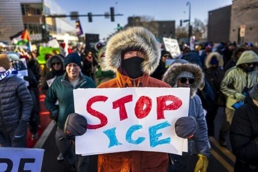 Dozens of protesters and bystanders were seen on the scene of the incident