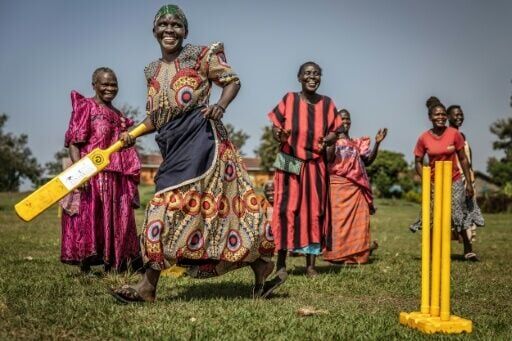 The women gather weekly at a playground in Jinja district