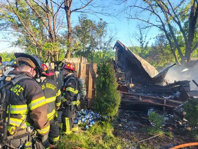 Mobile home destroyed by fire