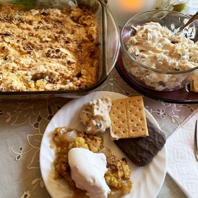Apple Crisp Dessert, Chocolate Chip Cookie Dough Dip