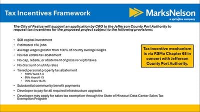 Festus, developer reach tentative data center agreement; Monday’s council meeting moved to high school gym in anticipation of large crowd