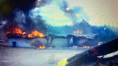 This home on Coon Club Road west of De Soto, which only was being used for storage, was destroyed by fire.