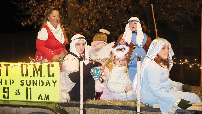 First United Methodist Church portrays the nativity scene in the De Soto Christmas Parade.