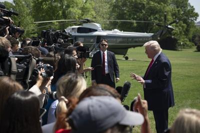 President Trump often stops to speak off the cuff with the press.