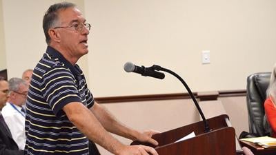 Tom Merriman of the Eureka area speaks against a proposed Community Improvement District for the Polo Grounds at the June 12 meeting of the Jefferson County Council.