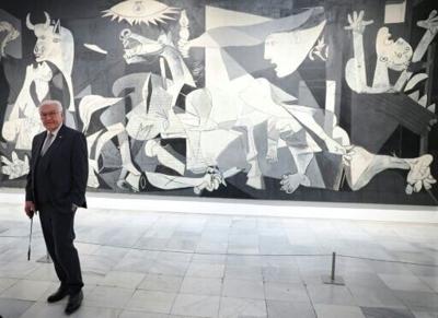 On Wednesday, Steinmeier visited Picasso's famous painting 'Guernica', which portrays the atrocity