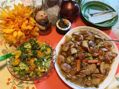 Pork Skillet Supper, Fresh Mandarin Orange Broccoli Salad
