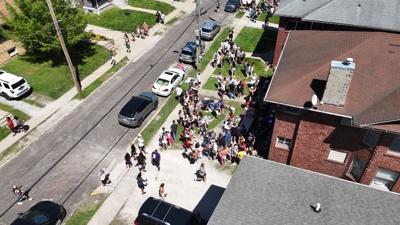 East Campus Stop Day crowds