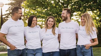 From left, Tyler McNeil, Morgan Land, Cristal and Jason Pride, and Elizabeth Kirk began The Waves Foundation in May.