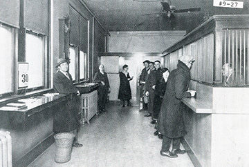 interior of old Farmers and Merchants Bank