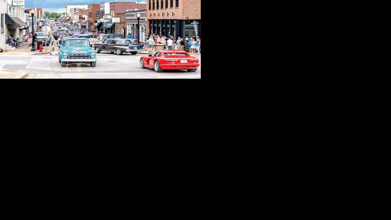 Cars cruise Main Street in Festus during the 2024 Mayor’s Summer Cruise. This year’s cruise is on June 6.